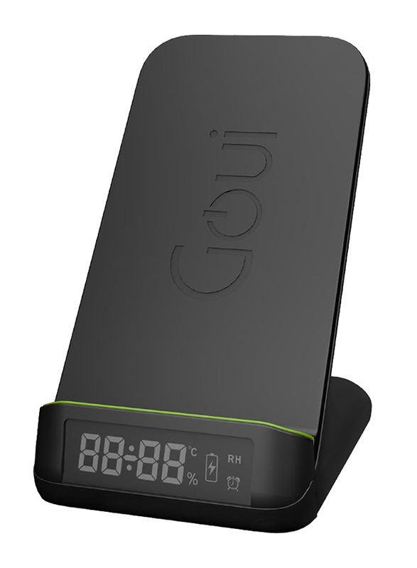 Goui Bot Wireless Charger Stand with Alarm Clock, Black