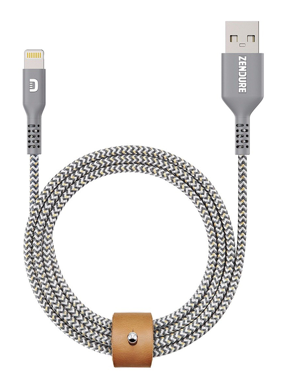 

Zendure 1-Meters SuperCord Lightning Cable, USB Type A Male to Lightning Cable, Grey