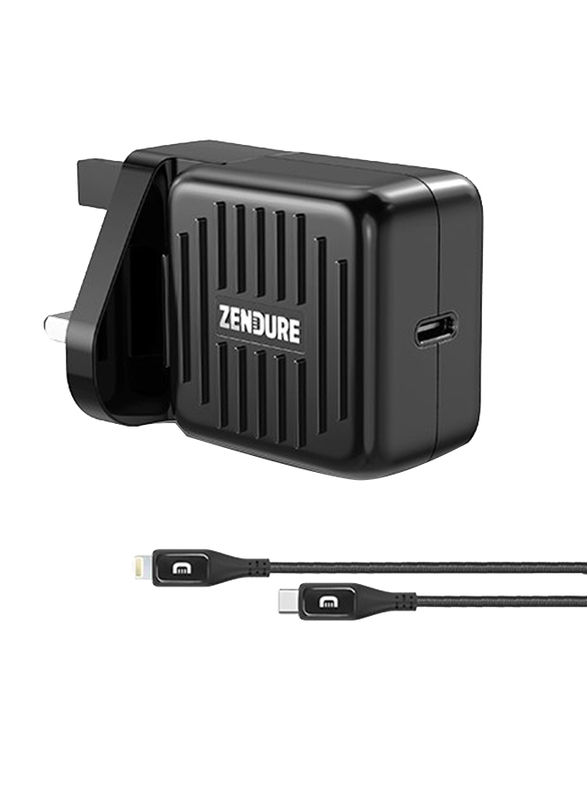 

Zendure Zendrue SuperPort Quick Charger, 20W, Type-C to Lightning Cable, Black