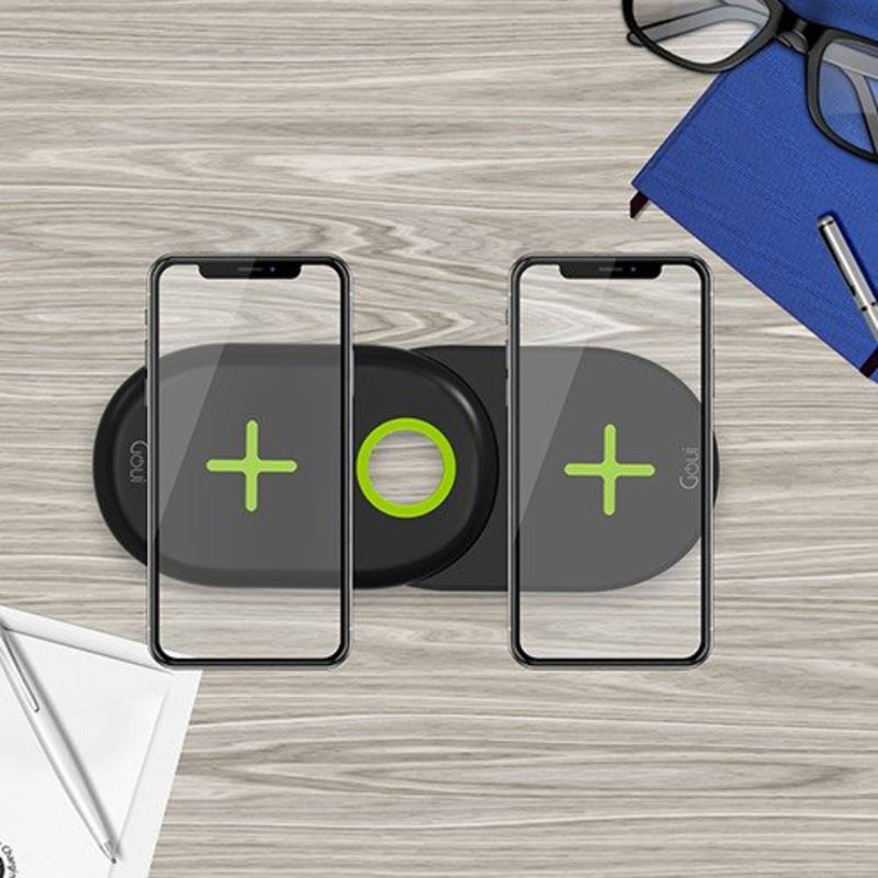 

Goui Double-QI Wireless Charging Pad, 10W +10W, Black