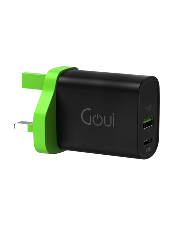 

Goui Mini 20 Wall Travel Charger 20 W, PD and QC 3.0 2 Ports, Black