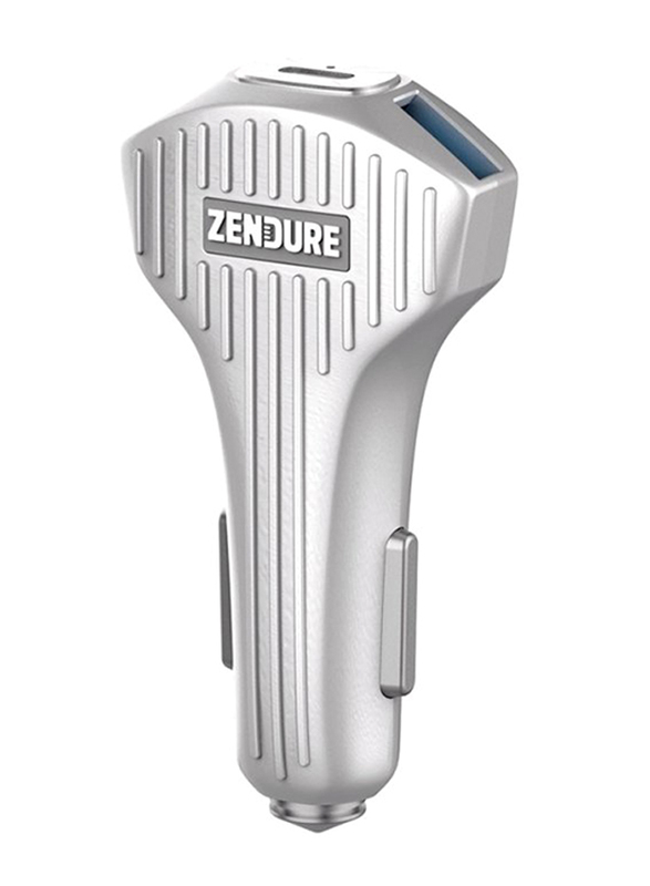 

Zendure A-Series Car Charger, 36W, PD & QC 3.1 3-Ports, Silver