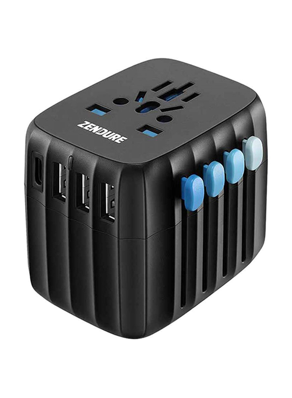 

Zendure Passport GO World Travel Adapter, 30W, USB-C, Black