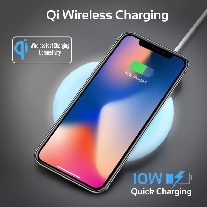 Promate Cloud-Qi Wireless Charging Pad with Colorful LED Lights, White