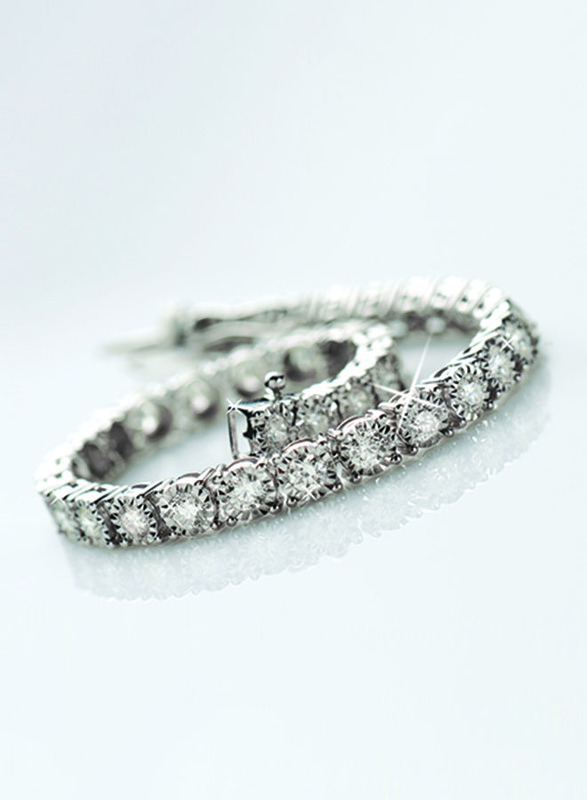 Liali Jewellery Mirage 18K White Gold Designer Bracelet for Women with 60 Diamond, Silver