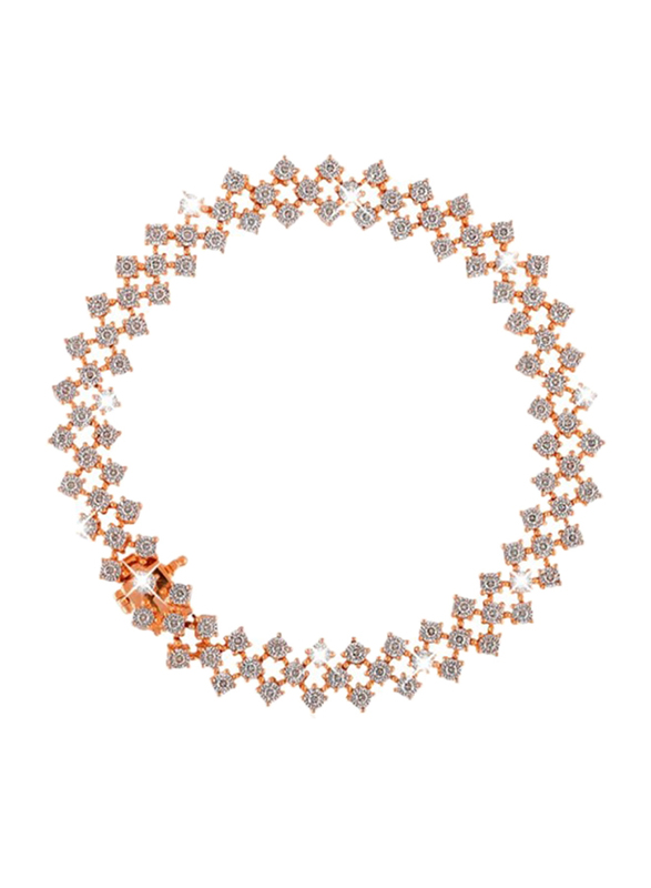 Liali Jewellery Joie de Vivre 18K Rose Gold Designer Bracelet for Women with 105 Diamond, Rose Gold
