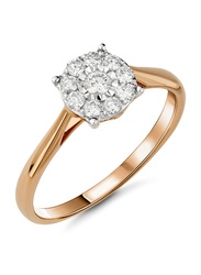 Liali Jewellery 18K Rose Gold Daily Wear Fashion Ring for Women with 0.22ct 10 Diamonds, Rose Gold, US 7