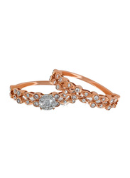 Liali Jewellery Love Band 18K Rose Gold Couple Ring with 52 Diamond, Rose Gold, US 7
