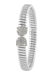 Liali Jewellery Tessitore 18K White Gold Bangle for Women with 56 Diamond, Silver