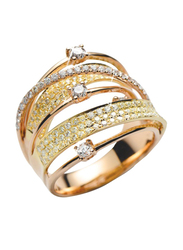 Liali Jewellery Midnight 18K Rose Gold Stacking Ring for Women with 159 Diamond, Rose Gold, US 7