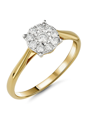Liali Jewellery 18K Yellow Gold Daily Wear Fashion Ring for Women with 0.22ct 10 Diamonds, Yellow, US 7
