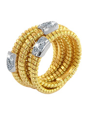 Liali Jewellery Tessitore 18K Yellow Gold Fashion Ring for Women with 21 Diamond, Gold, US 7