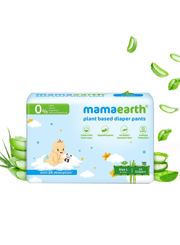 

Mamaearth Plant Based Diaper Pants, Size L, 9-14 kg, 30 Count
