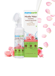 Mamaearth Micellar Water Foaming Makeup Remover with Rose Water & Glycolic Acid for Makeup Cleansing, 150ml, White