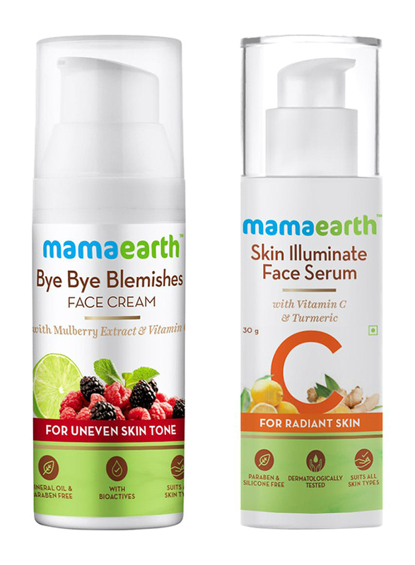 

Mamaearth Skin Illuminate Face Serum, 30gm + Bye Bye Blemishes Face Cream, 30gm