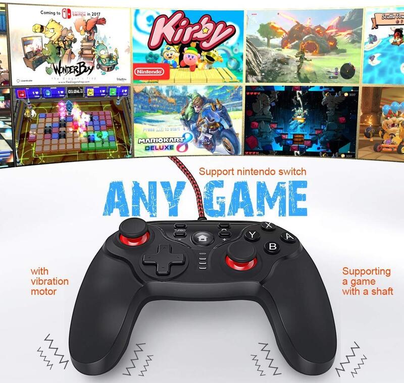 Gamewill Game Pad Wired Controller for Nintendo Switch, Black
