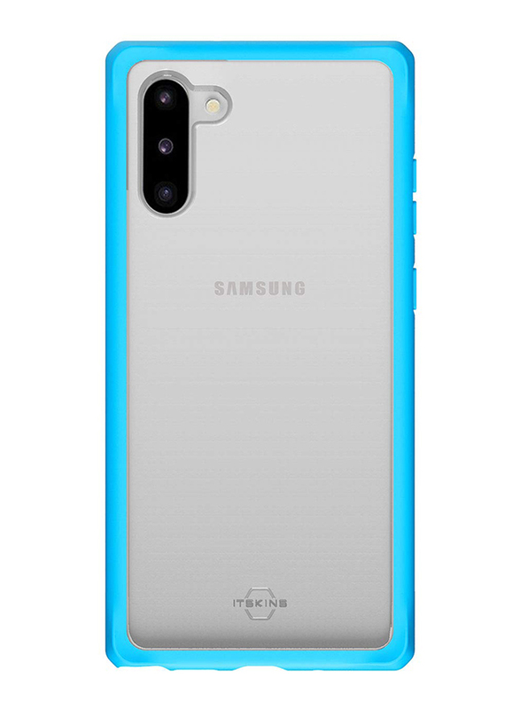 ITskins Samsung Galaxy Note 10 Hybrid Solid Mobile Phone Case Cover, Dual Layer with Hexotek 2.0 Drop Protection, Blue and Transparent