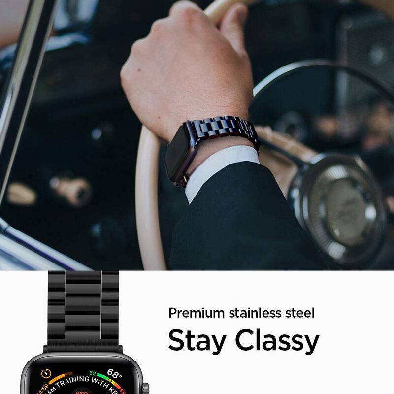 Spigen Modern Fit Watch Band for Apple Watch 44mm Series 5/4 and Apple Watch 42mm Series 3/2/1, Black