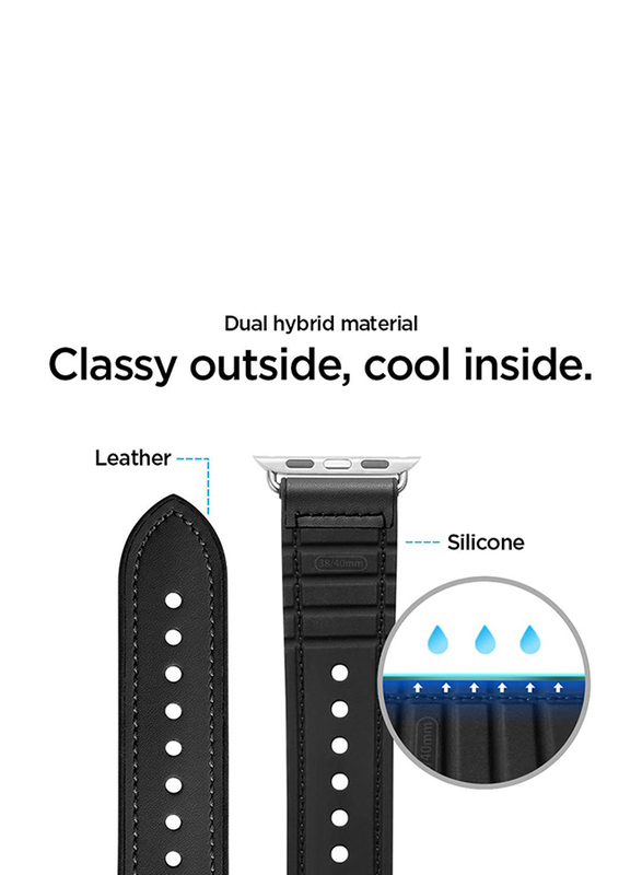 Spigen Retro Fit Watch Band for Apple Watch 44mm Series 5/4 and Apple Watch 42mm Series 3/2/1, Black
