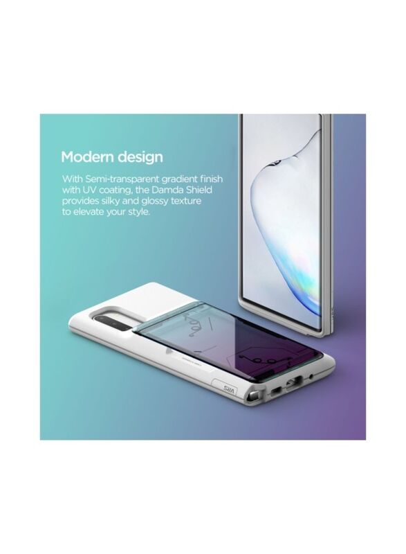 Vrs Design Samsung Galaxy Note 10 Damda Glide Shield Semi Automatic Card Wallet Mobile Phone Case Cover, Green Purple