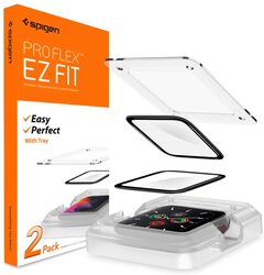 Spigen Apple Watch 40mm (Series 5 / 4) Tempered Glass Screen Protector Pro Flex EZ Fit (2-Pack) with Auto Align technology tray