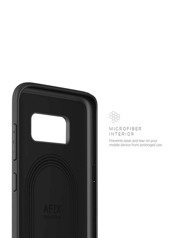 Evutec Samsung Galaxy S8 AER Series Mobile Phone Case Cover, with AFIX Air Vent Magnetic Car Mount, Karbon Black