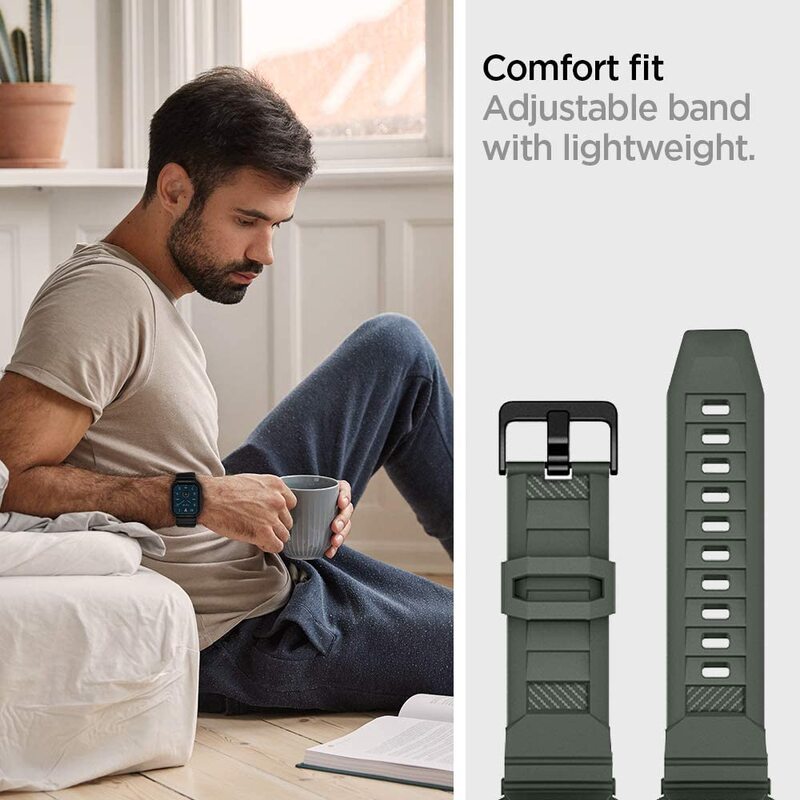 Spigen Apple Watch 40mm Series 6 / SE/5/4 TPU band with case cover Rugged Armor PRO, Military Green