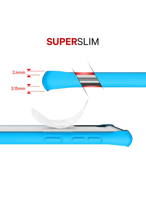 ITskins Samsung Galaxy Note 10 Hybrid Solid Mobile Phone Case Cover, Dual Layer with Hexotek 2.0 Drop Protection, Blue and Transparent