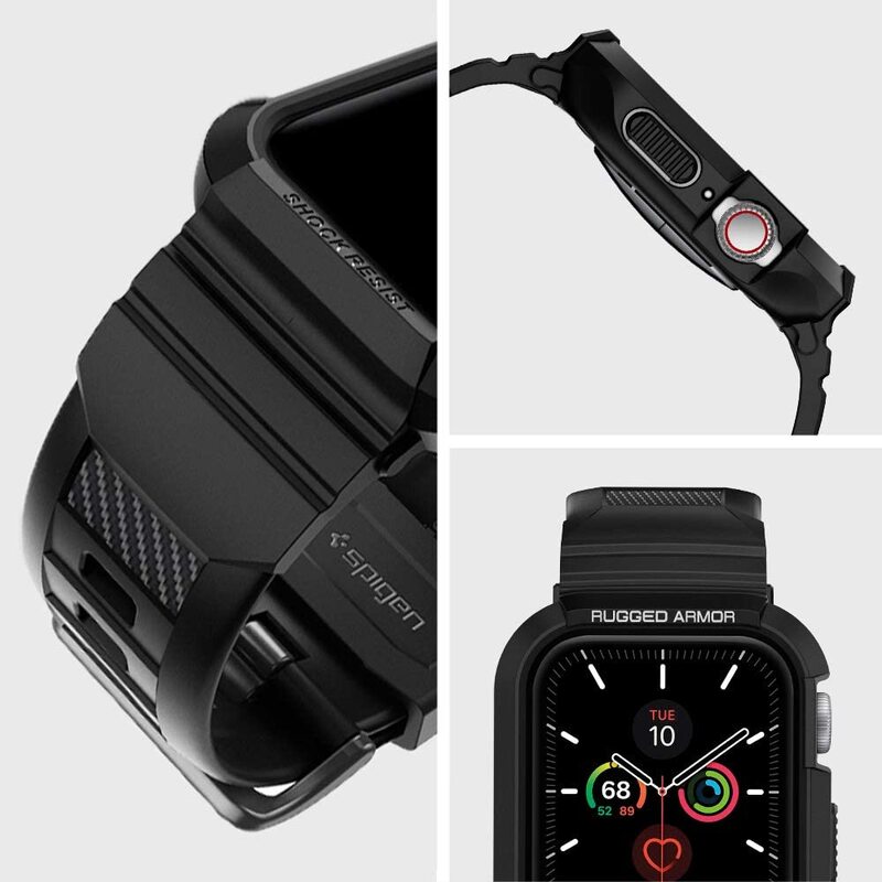 Spigen Apple Watch 40mm Series 6 / SE/5/4 TPU band with case cover Rugged Armor PRO, Black