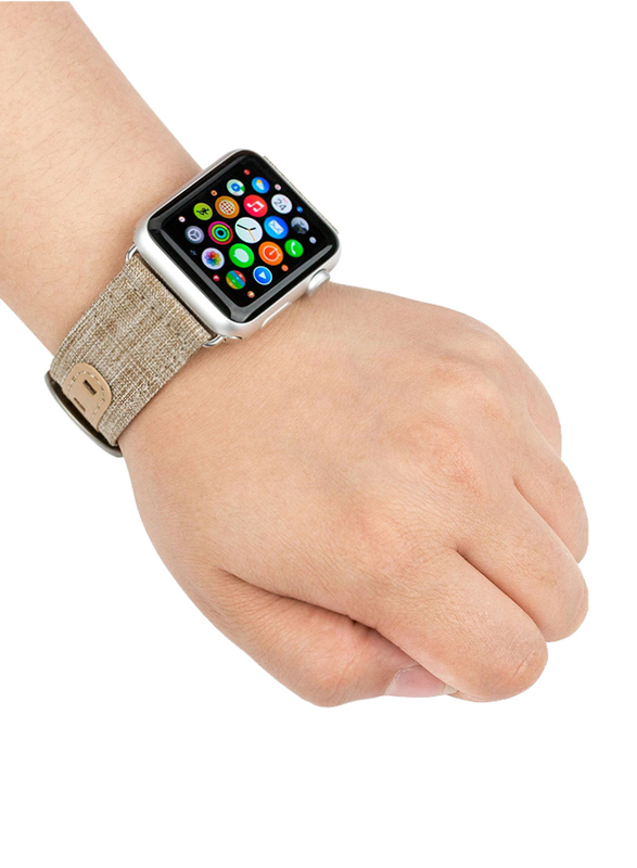 Evutec Northill Series Watch Band for Apple Watch 40mm/38mm Series 4/3/2/1, Tweed Tan