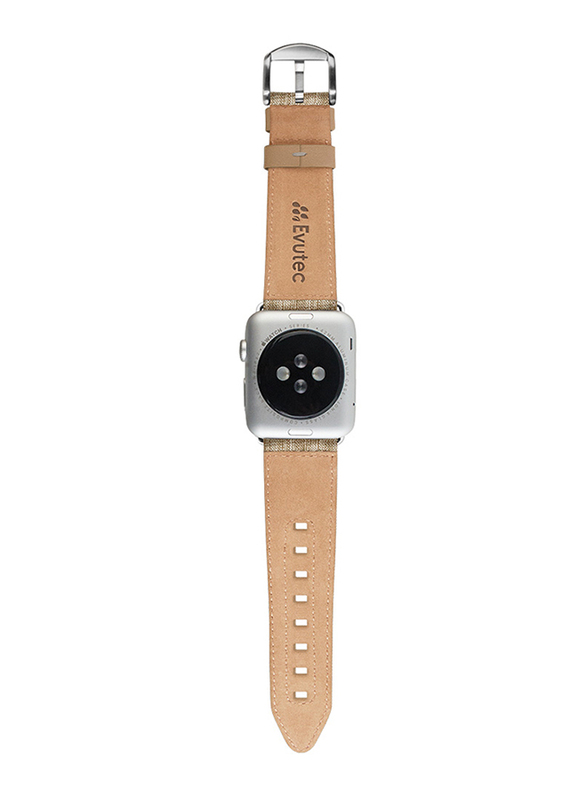 Evutec Northill Series Watch Band for Apple Watch 44mm/42mm Series 4/3/2/1, Tweed Tan