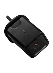 Spigen Essential F210 UK Wall Charger, USB-C Charger, 27W, IP Technology, USB C Fast Charge with Power Delivery 3.0, Black