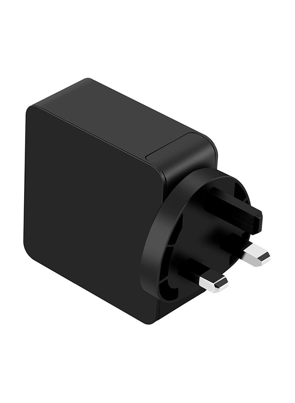 Momax UM8 UK 48W Fast Wall Charger, One Plug 2 Ports USB-C Power Deliver, QC 3.0 USB Adapter, Black