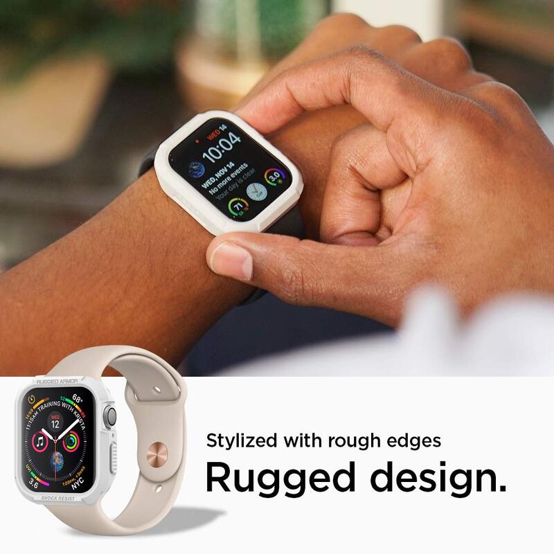 Spigen Rugged Armor Watch Case Cover for Apple Watch 44mm Series 4, White