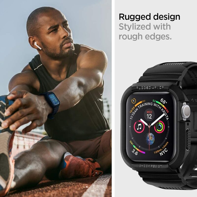 Spigen Apple Watch 40mm Series 6 / SE/5/4 TPU band with case cover Rugged Armor PRO, Black