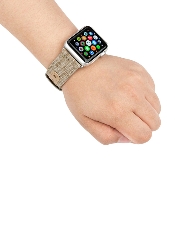Evutec Northill Series Watch Band for Apple Watch 44mm/42mm Series 4/3/2/1, Tweed Tan