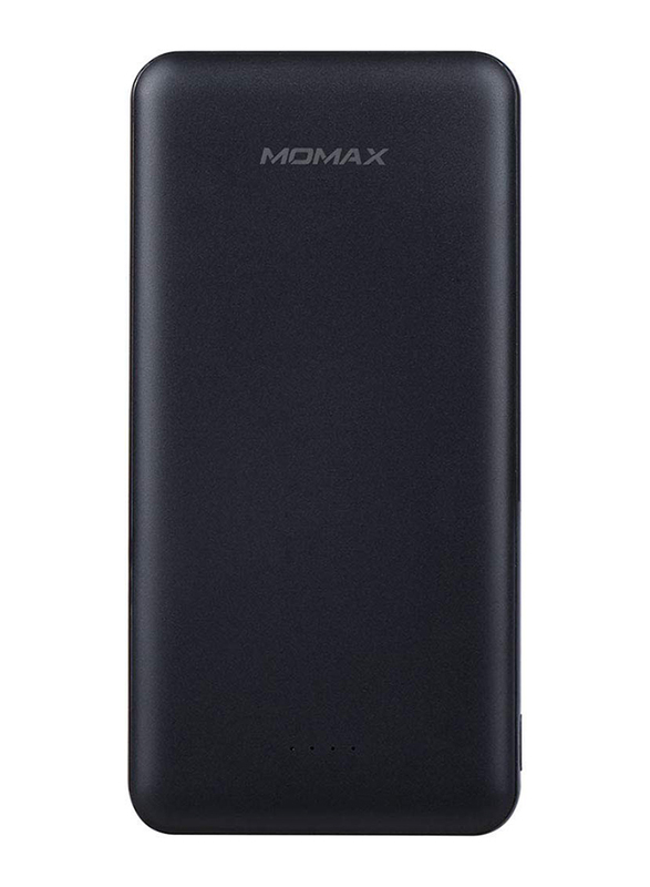 Momax 10000mAh iPower Minimal 6 IP67 Power Bank, Dual USB-A Port and Type-C, Portable Charger, Universal External Battery Pack, Black