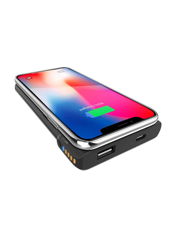 Odoyo 2in1 XC25 Wireless Charging Dock, Qi Enabled, 10W with Portable Battery Pack 6000mAh, Black