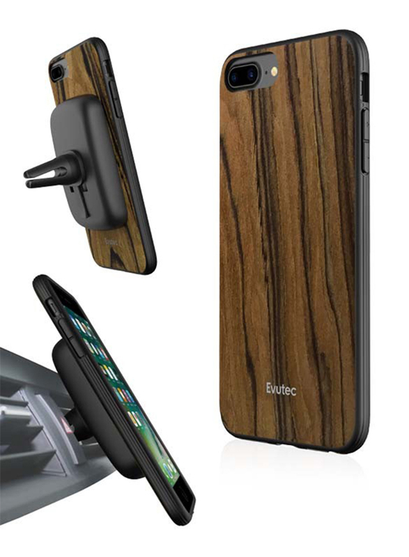 

Evutec Apple iPhone 8 Plus/7 Plus/6s Plus AER Series Mobile Case Cover, with AFIX Plus Air Vent Magnetic Car Mount, Burmese Rosewood