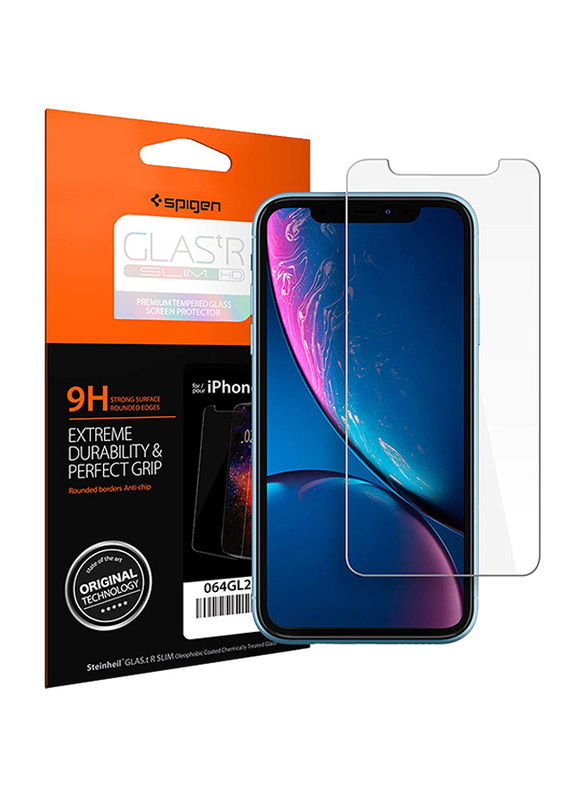 Spigen Apple iPhone XR Glas.tR Slim HD Tempered Glass Screen Protector, Clear
