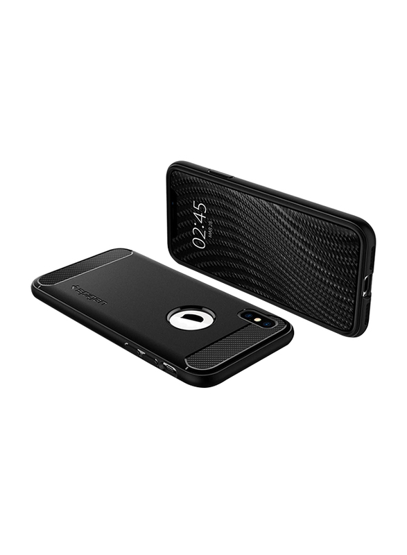 Spigen Apple iPhone XS/X Rugged Armor Mobile Phone Case Cover, Matte Black