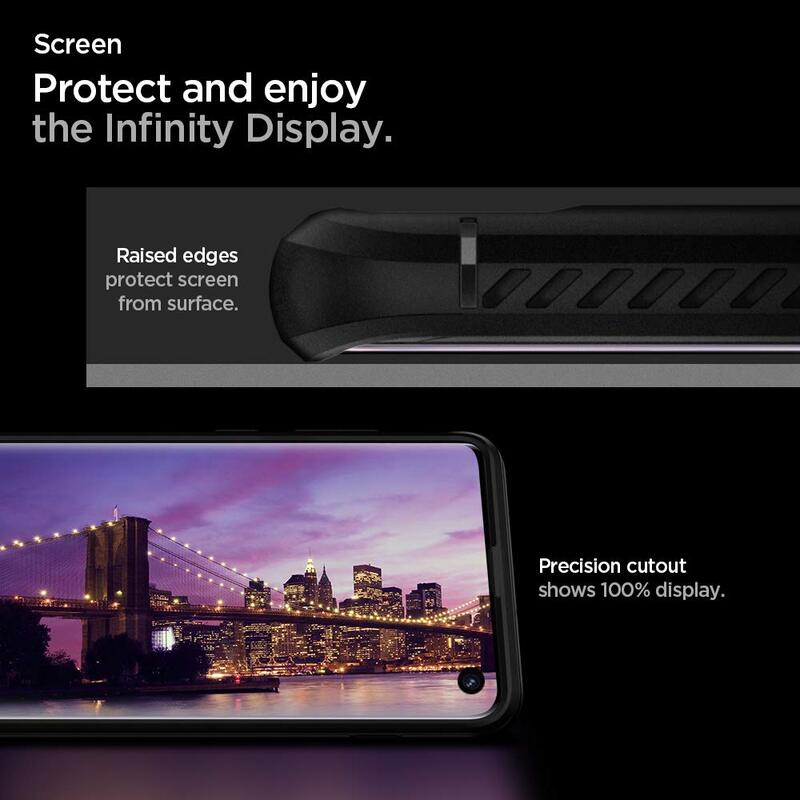 Spigen Samsung Galaxy S10 (2019) Rugged Armor with Shockproof Protection and Slim Profile Designed Mobile Phone Case Cover, Matte Black