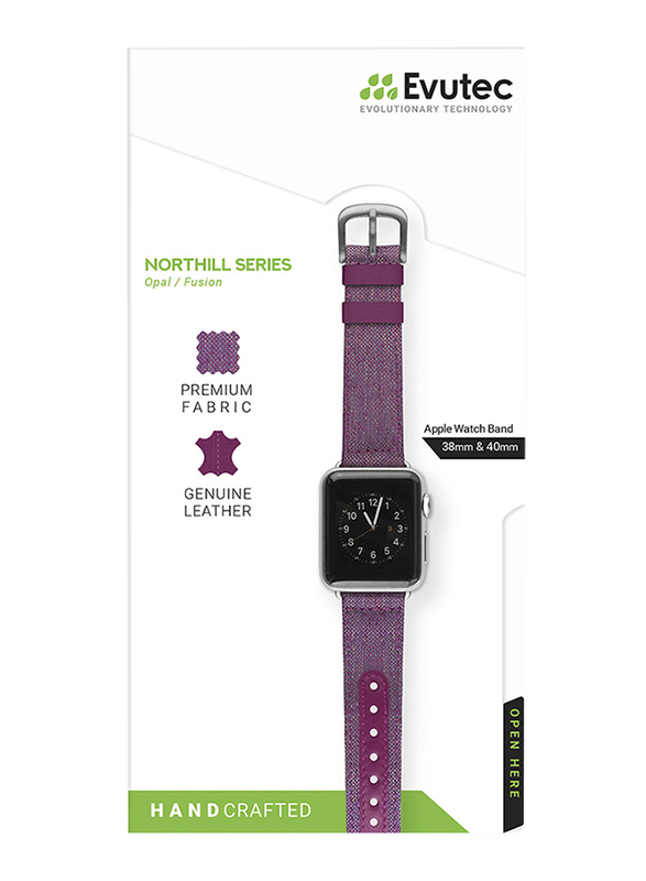 Evutec Northill Series Watch Band for Apple Watch 40mm/38mm Series 4/3/2/1, Opal Fusion