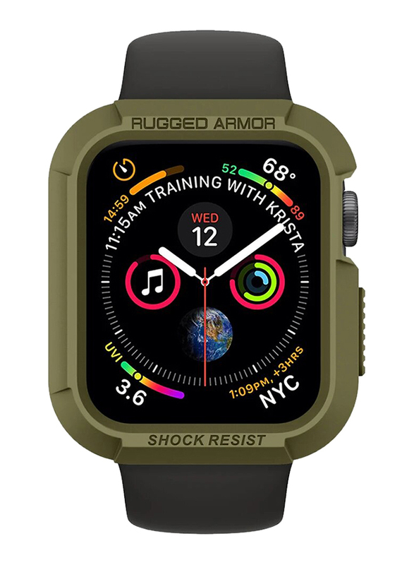 Spigen Rugged Armor Watch Case Cover for Apple Watch 44mm Series 4, Olive Green