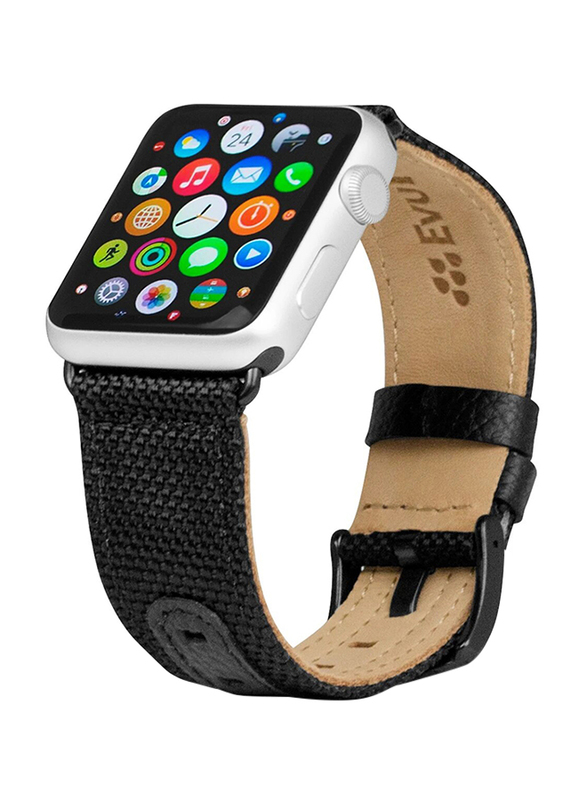 Evutec Northill Series Watch Band for Apple Watch 40mm/38mm Series 4/3/2/1, Black