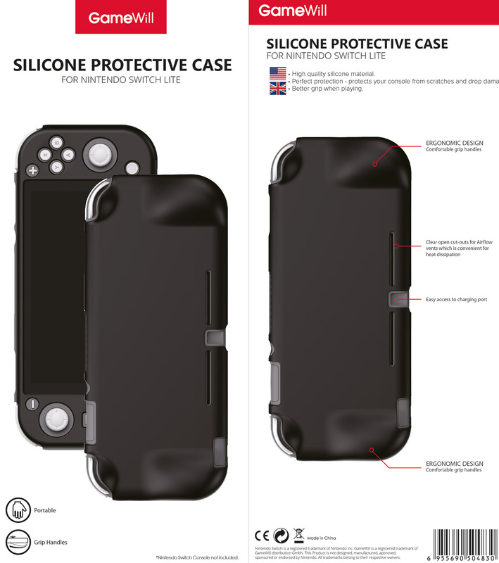 Gamewill Silicone Protective Case Cover for Nintendo Switch Lite, Black