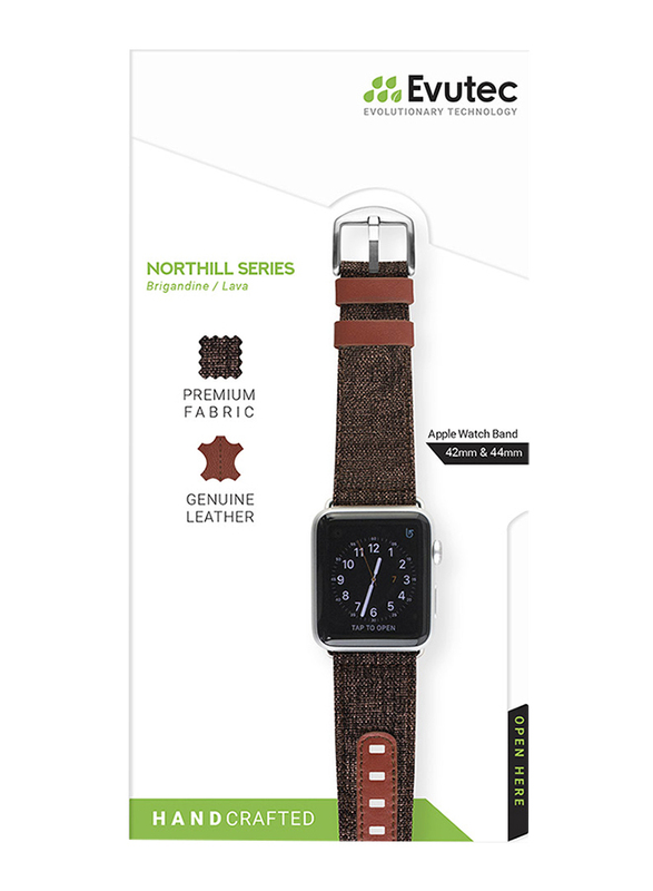 Evutec Northill Series Watch Band for Apple Watch 44mm/42mm Series 4/3/2/1, Brigandine Lava