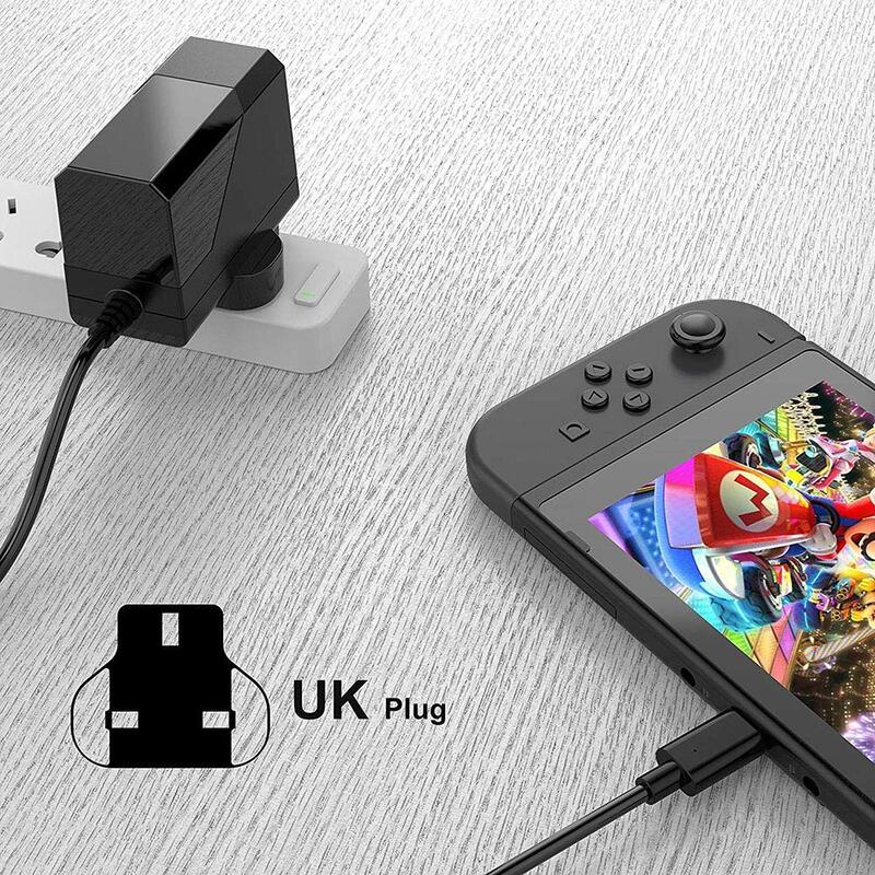 Gamewill UK Wall Charger Fast Charger with AC Adapter for Nintendo Switch, Black