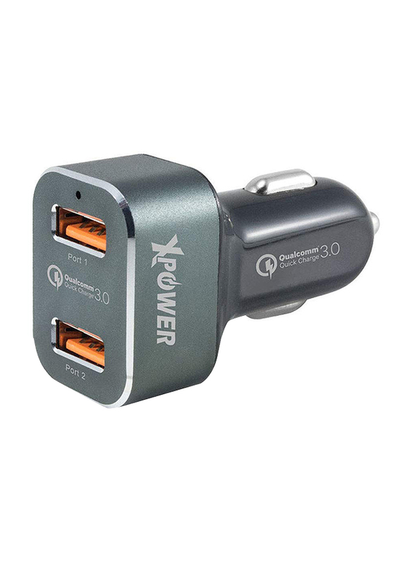 Xpower CC2Q3 Car Charger, Quick Charge 3.0, 36W with 2 USB Port, Black