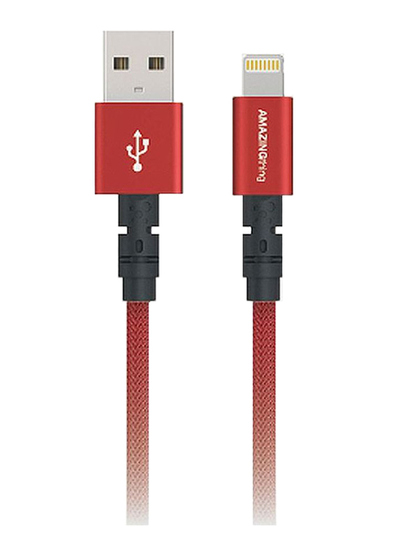 Amazing Thing 1.1-Meter Powermax Plus Lightning Cable, 3.2A USB A to Lightning Cable, MFi Certified, Fast Charge Robust 55kg Resistance 50000 Bend test 19AWG for Apple iPhone/iPad/iPod, Wine Red